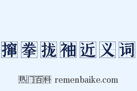 撺拳拢袖近义词是什么意思的图片